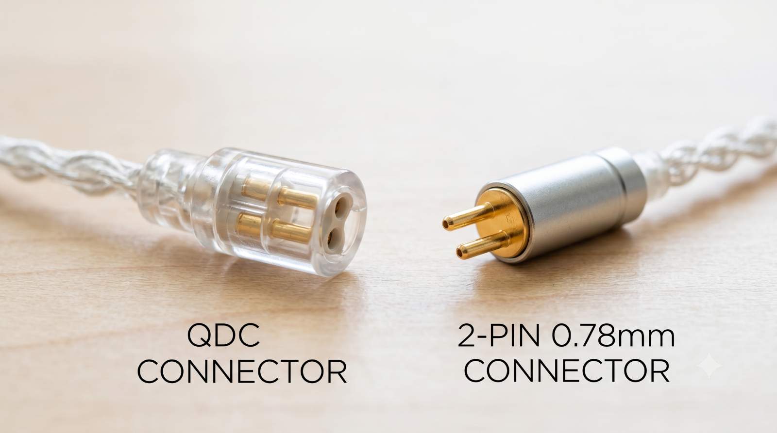 เปรียบเทียบขั้วสายหูฟัง QDC หรือ C-Pin กับ 2 pin 0.78 แบบธรรมดาสำหรับหูฟัง KZ
